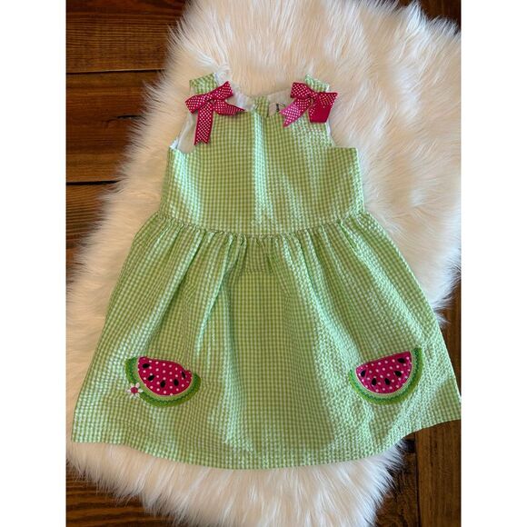 Rare Editions watermelon gingham green dress size‎ 5 - Picture 1 of 3